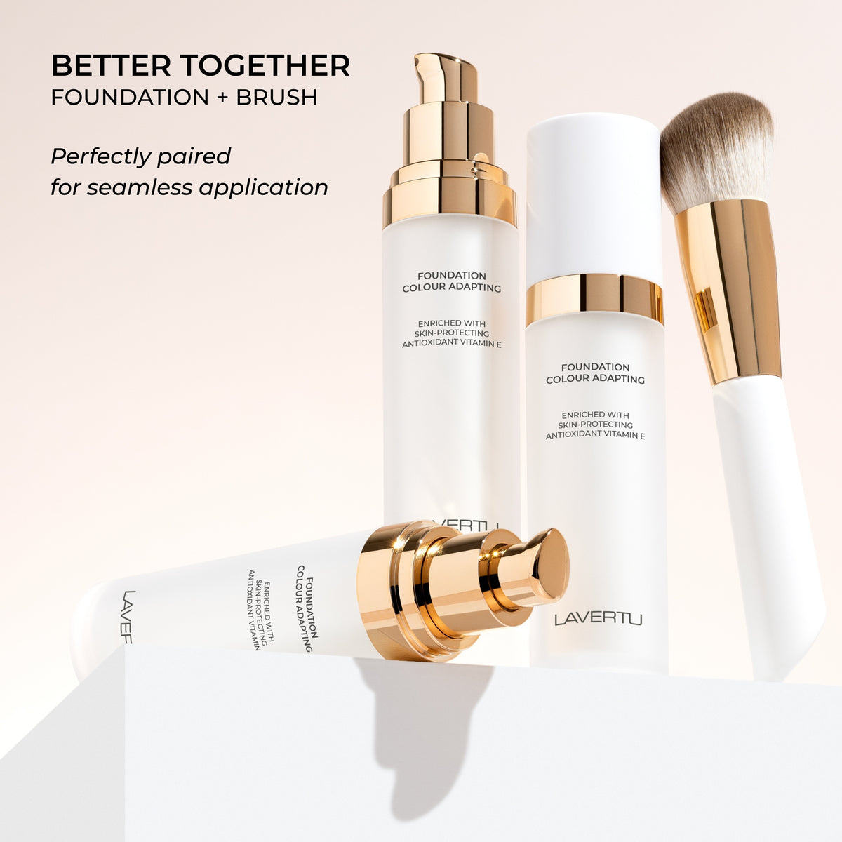 Lavertu Colour Adapting Foundation with matching foundation brush for an even application