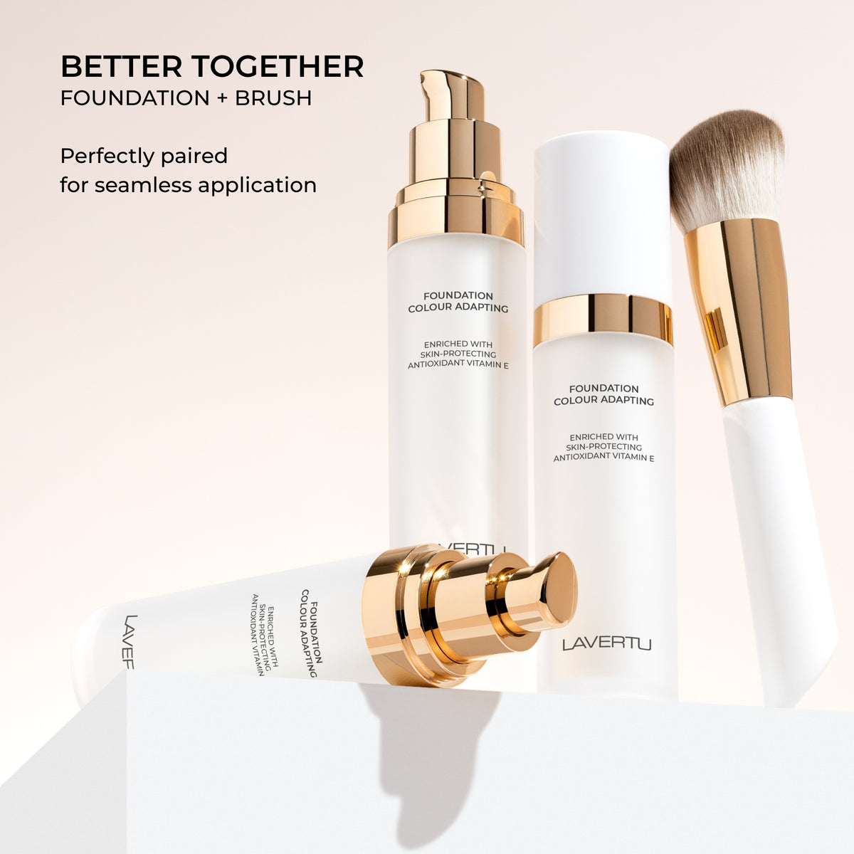Lavertu Colour Adapting Foundation with matching foundation brush for an even application