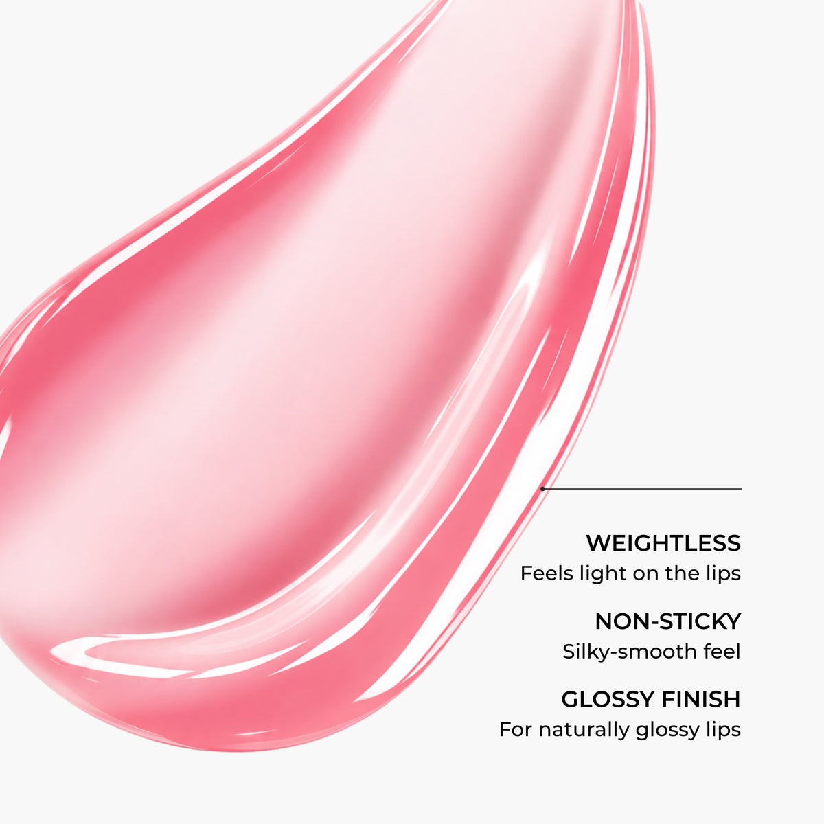 Pink texture of Lavertu Renewal Adaptive Lip Oil with a lightweight, non-sticky and glossy finish
