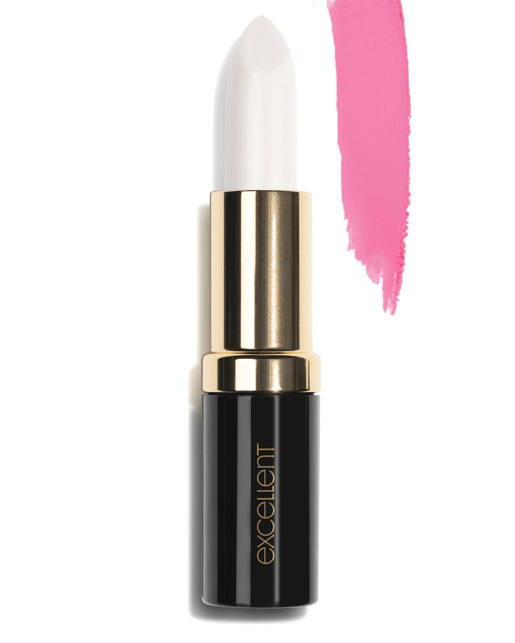 LAVERTU Lipstick Excellent in white shade with pH-reactive pink colour swatch.