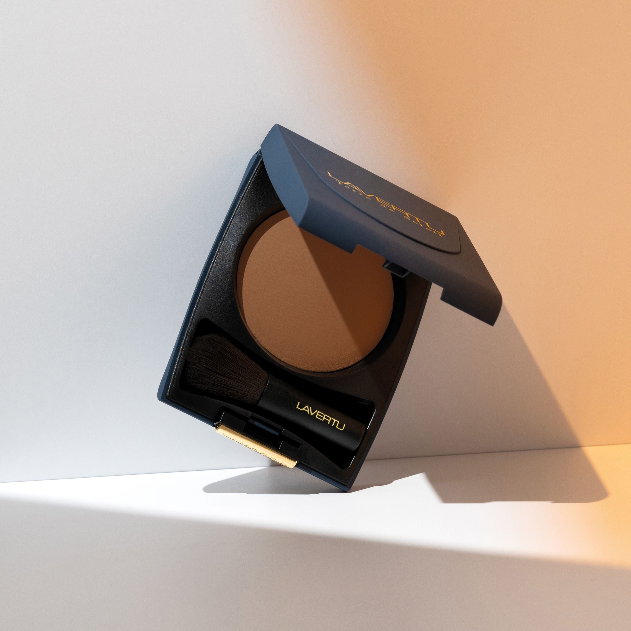 Lavertu Terre de Soleil baked bronzer 01 Dark compact with rich deep bronze shade.
