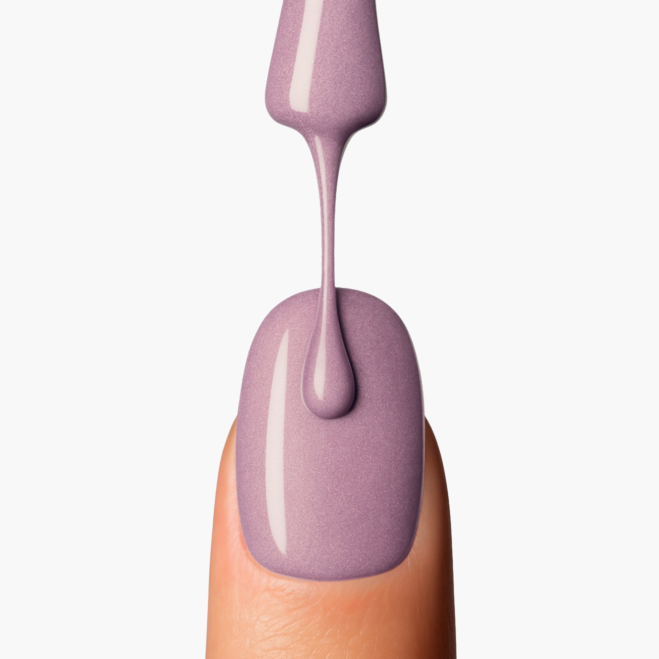 LAVERTU Nail Polish Unique 21 Nitida Rose application detail showing a smooth, even rose-toned nail colour with subtle shimmer and a high-gloss finish.