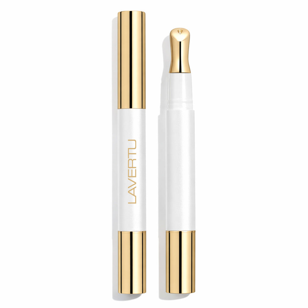 Lavertu Renewal Adaptive Lip Oil pen with gold applicator that adapts to lips for a natural pink glow.