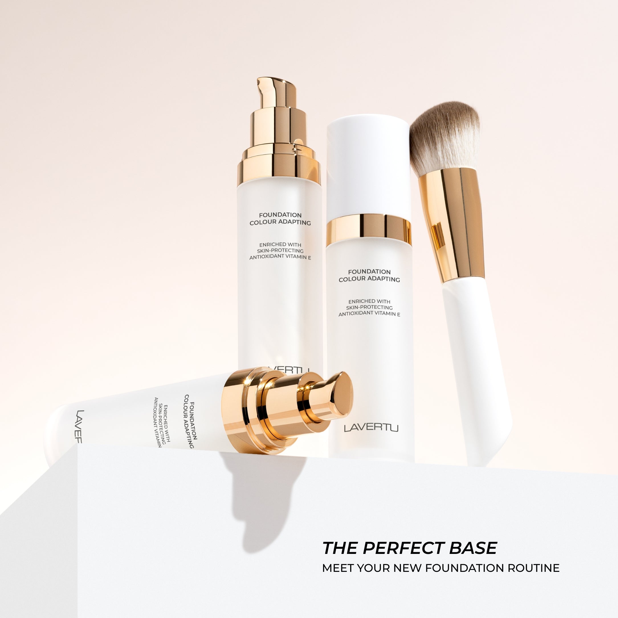 Lavertu foundation with brush for complete makeup routine