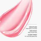 Pink texture of Lavertu Renewal Adaptive Lip Oil with a lightweight, non-sticky and glossy finish