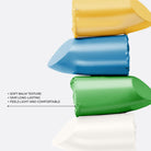 Soft balm texture of the LAVERTU Lipstick Excellent showing green, blue, yellow and white bullets.