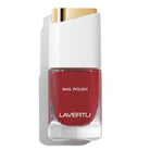 LAVERTU Nail Polish Nature 30 Darby Rose packshot featuring a warm rose nail colour with full coverage and a glossy finish in a sleek glass bottle.