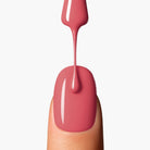 LAVERTU Nail Polish Nature 31 New Dawn Rose application detail showing smooth application, even coverage and a glossy warm rose finish on the nail.