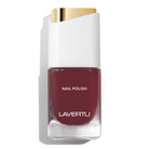 LAVERTU Nail Polish Nature 34 Metanoia Rose packshot featuring a deep muted rose nail colour with brown undertones, full coverage and glossy finish in a sleek glass bottle.