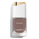 LAVERTU Nail Polish Nature 43 Brunette, a warm taupe brown shade with soft neutral undertones in a clean, minimalist bottle.