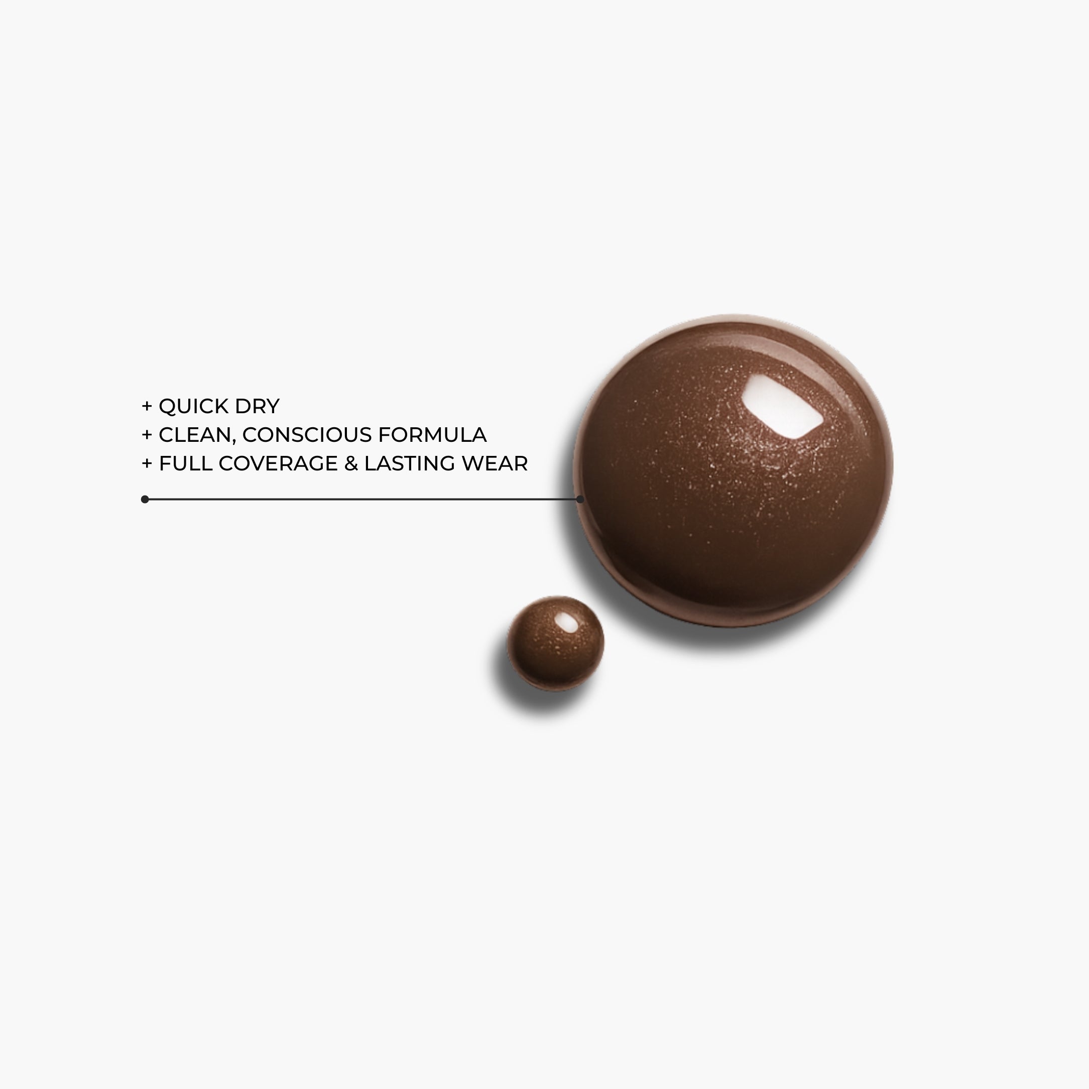 LAVERTU Nail Polish Unique 15 Maxima Brown texture detail showcasing a rich warm brown nail colour with subtle bronze undertones, full coverage and high-shine glossy finish.