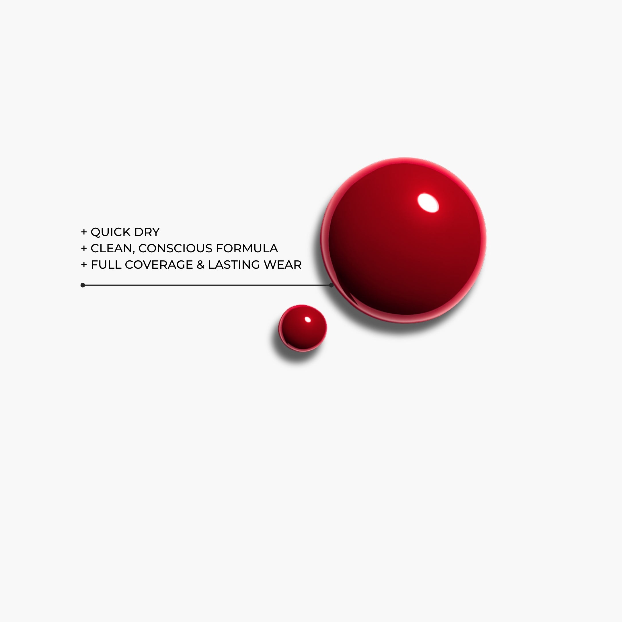 Close up texture of LAVERTU Nail Polish Unique 19 Altissimo Red showing a rich deep red pigment with glossy finish and smooth fluid texture.