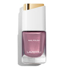 LAVERTU Nail Polish Unique 21 Nitida Rose packshot featuring a soft muted rose nail colour with subtle pearlescent shimmer, full coverage and glossy finish in a sleek glass bottle.