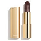 LAVERTU Lipstick Unique 26 Gravetye Beauty packshot featuring a deep cool brown shade with full coverage colour in a luxurious gold case and smooth matte finish