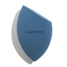 Lavertu makeup sponge in Signature Blue for flawless foundation and concealer application on white background.