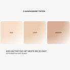 Drie foundationtinten van de Lavertu Colour Adapting Foundation: Fair, Light en Medium