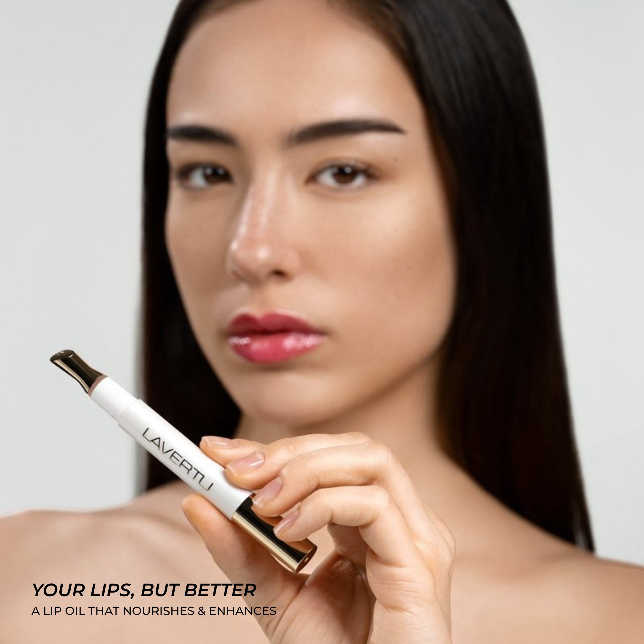 Lavertu hydrating lip oil your lips but better natural glossy lips